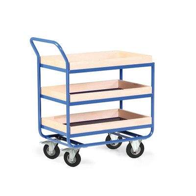 Produktbild: Produktbild "Stahlrohr-Tischwagen mit 75mm Holzrand"